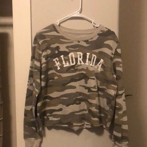 Camo sweater with florida writen on the front
